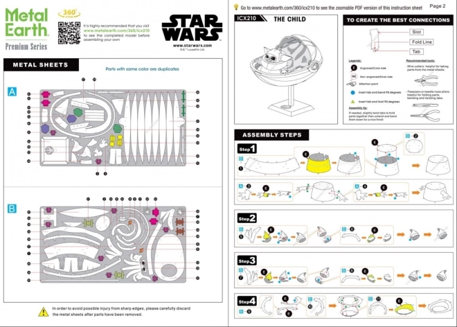Metal Earth 3D puzzle Star Wars Mandalorian: Dítě