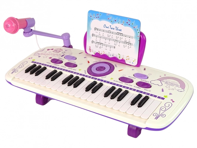 Elektrická klavírní klávesnice pro děti růžová USB MP3 poznámky