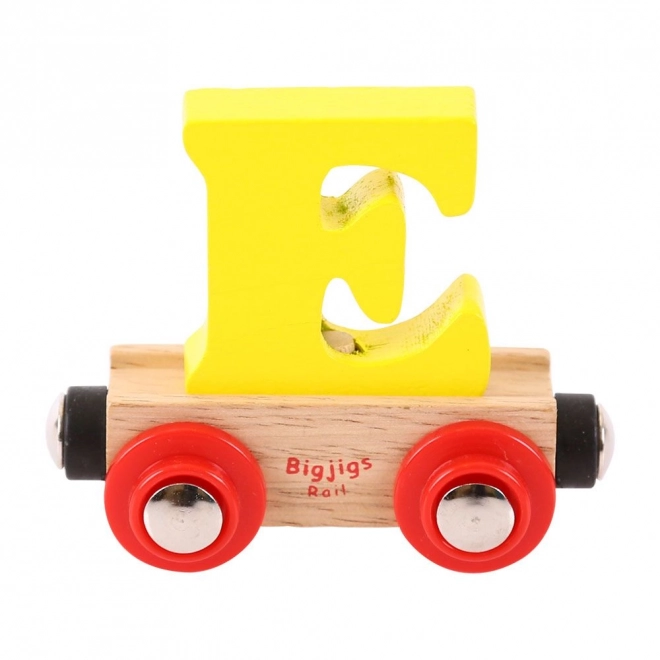 Dřevěný vagónek Bigjigs Rail s písmenem E