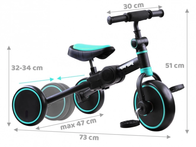 Dětské tříkolové kolo 3v1 Tiny Bike – Červená