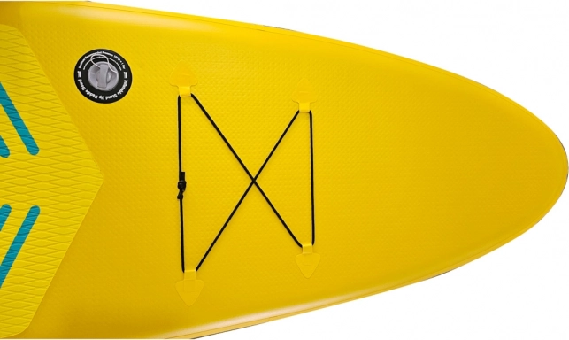 Žlutý nafukovací SUP paddleboard 350 cm se sedátkem a příslušenstvím
