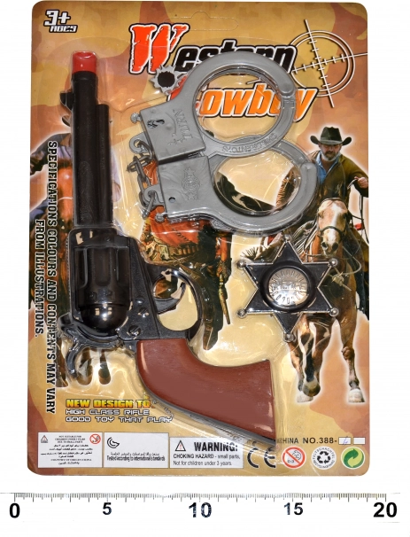 Sada pro malého šerifa – pistole, pouta a odznak (22 cm)