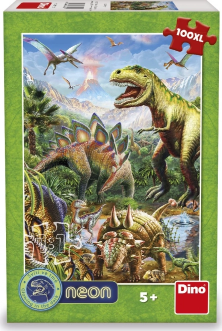 Svítící puzzle svět dinosaurů 100 XL dílků