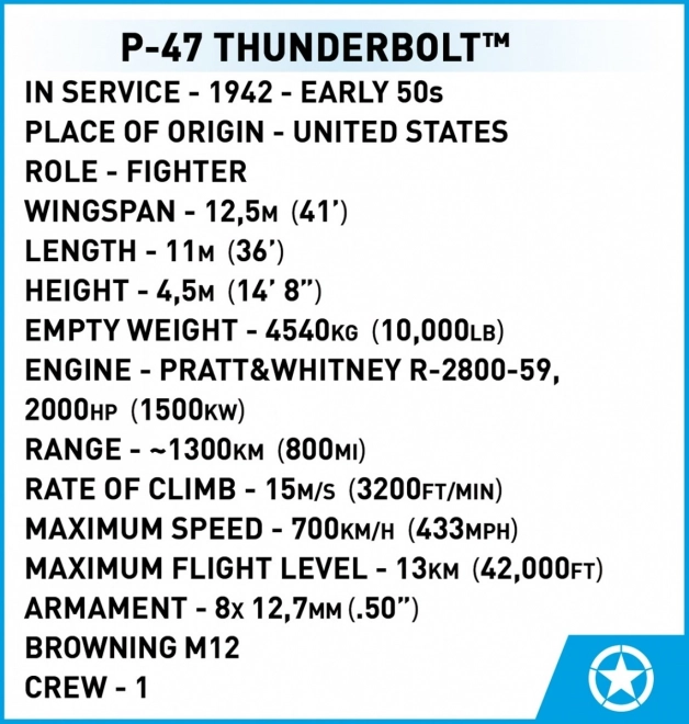 COBI 5737 II WW P-47 Thunderbolt, 1:32, 477 k, 1 f