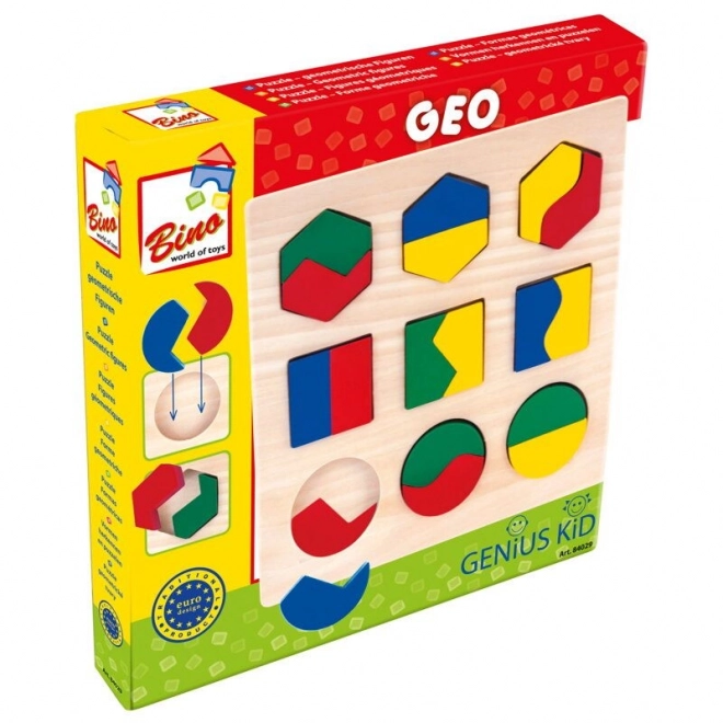 Bino Dřevěné puzzle geometrické tvary