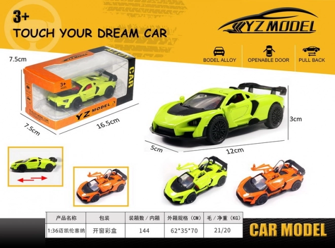 Kovové auto Supersport 12 cm