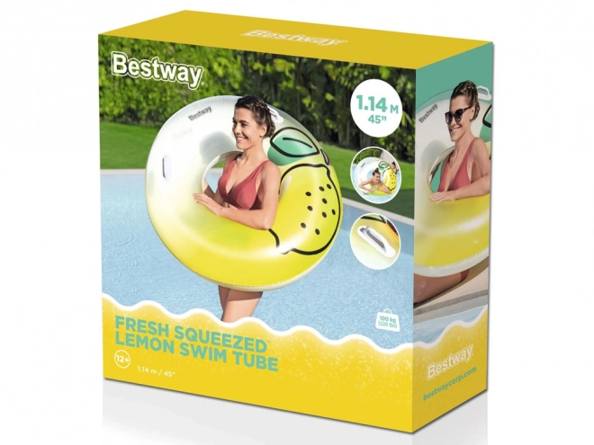 Bestway nafukovací plavecký kruh s držadly Citrónka