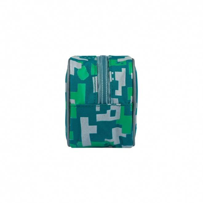 Minecraft penál Turquoise a Zelený Pixelový Vzor