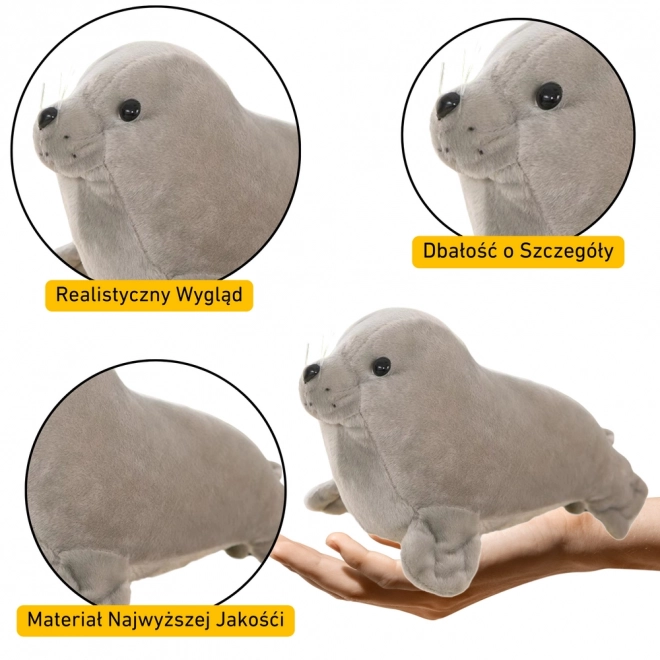 Šedá plyšová tuleň 24 cm