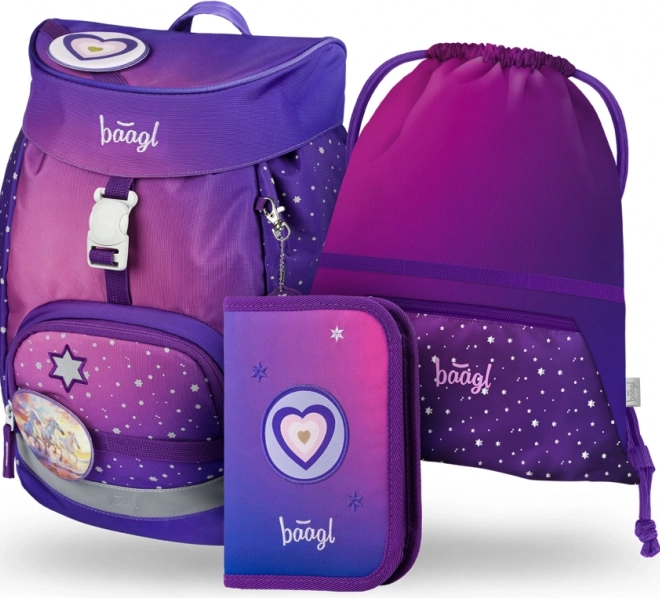 Školní Set BAAGL Airy Koně Srdce