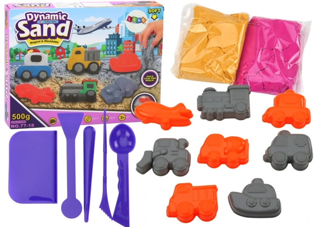 Magický kinetický písek Kreativní sada vozidel Formičky 8 kusů