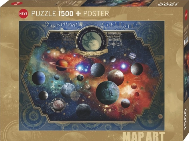 Puzzle Heye Map Art: Vesmír 1500 dílků