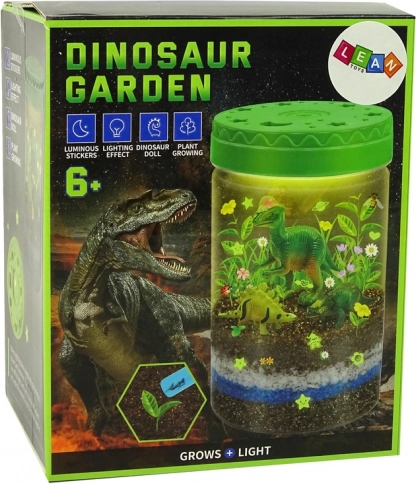 Světelná dekorace Dino zahrada ve sklenici