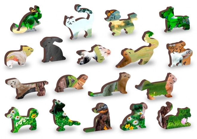Dřevěné puzzle Školka na farmě