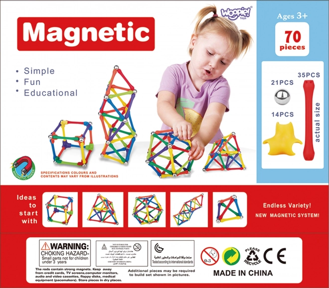 Magnetická stavebnice Woopie 70 dílků