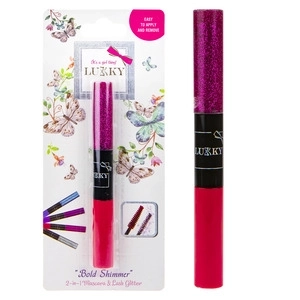 Lukky 2-v-1 řasenka a třpytky na řasy, červená
