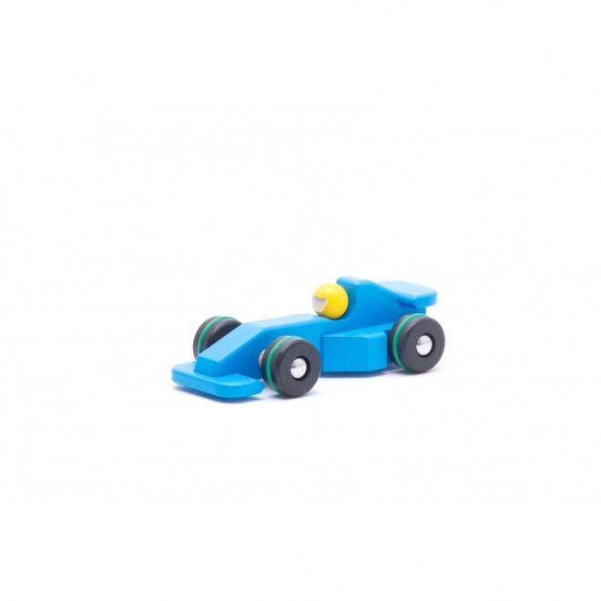 Dřevěná závodní formule modrá pro děti