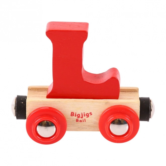 Bigjigs Rail Vagónek dřevěné vláčkodráhy - Písmeno L