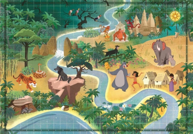 Puzzle Story Maps: Kniha džunglí - 1000 dílků