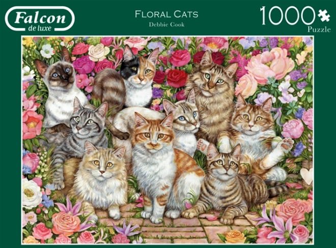 Puzzle Kočky mezi květy