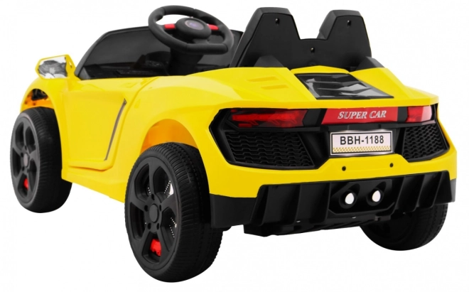 Budoucí bateriové auto + Dálkové ovládání + Pomalý start + EVA + MP3 USB + LED dioda – Žluté