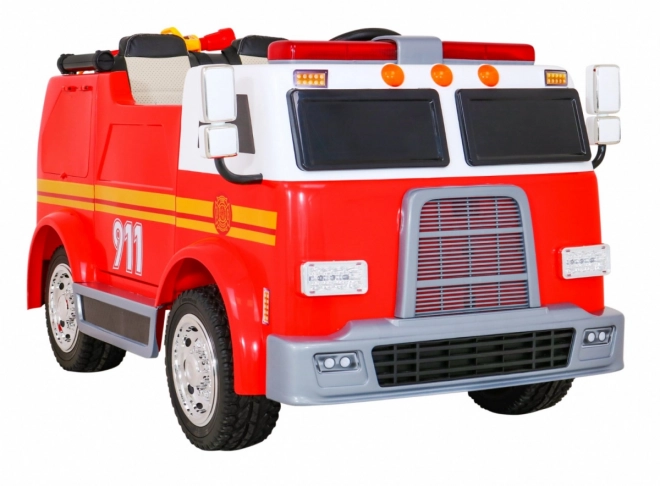 Dětské hasičské auto na baterie + Vodní dělo + Megafon + Hasičský kohout + Pilot