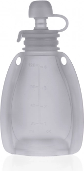 silikonová skládací plnitelná láhev na dětskou stravu Transparent Grey 120 ml