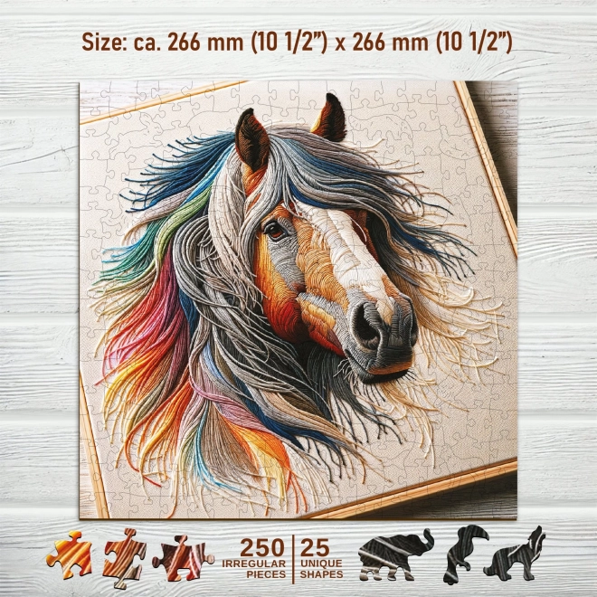 Dřevěné puzzle Jemný kůň od Wooden City - 250 dílků