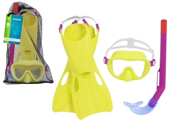 Potápěčský set Bestway žlutá maska, ploutve, trubice 25039