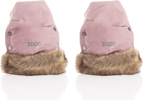 Zimní rukavice na kočárek Fluffy 2, starorůžové