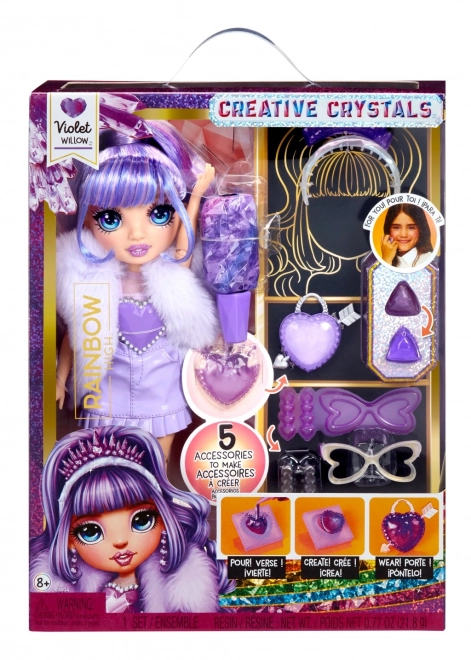 Rainbow High Kreativní Krystaly panenka – Violet Willow