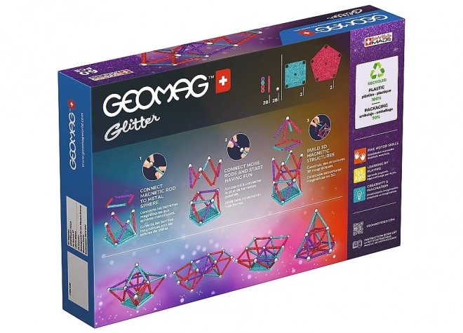 Magnetická stavebnice GEOMAG Glitter 60 dílků
