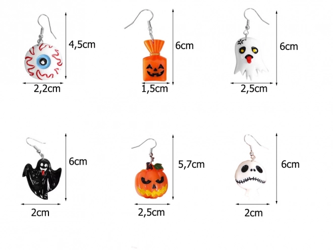 Halloweenské náušnice duch dýně