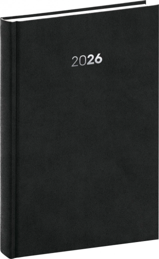 Denní diář NOTIQUE Balakon 2026, černý, 15 x 21 cm