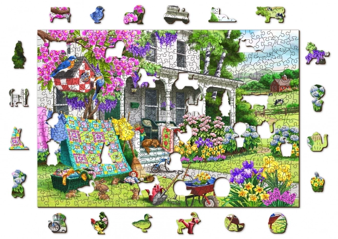 Dřevěné puzzle Venkovská zahrada od WOODEN CITY