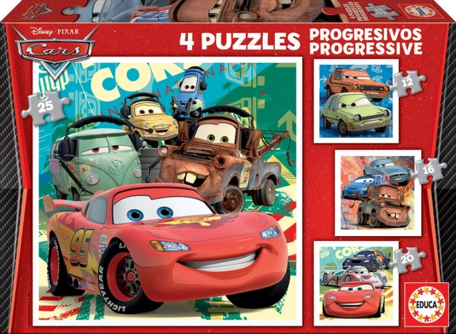 EDUCA Puzzle Auta 2, 4v1 (12,16,20,25 dílků)