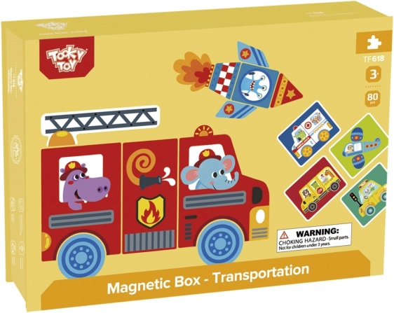 Tooky Toy Magnetická Montessori Skříňka s 80 Dílky