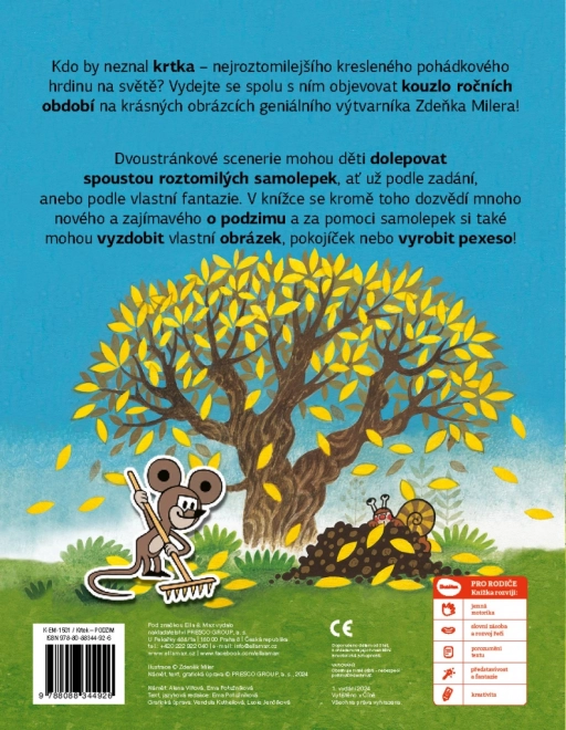Krtek a podzim - kniha samolepek