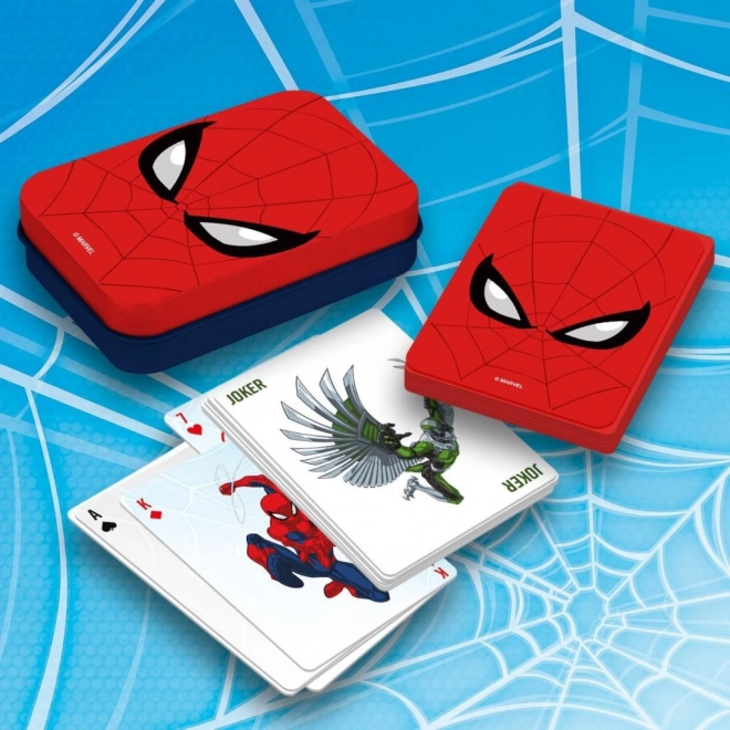 Hrací karty Spiderman plechový box