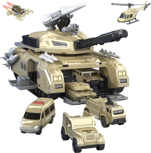 Tank s garáží a otevíratelnými přihrádkami