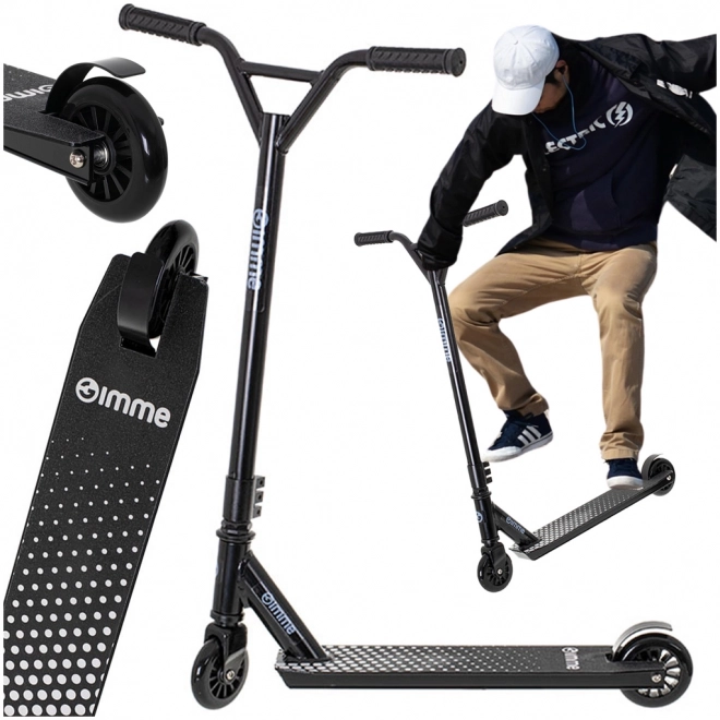 Kaskadérská koloběžka STIV kolečka 100mm zesílená konstrukce černá GIMME