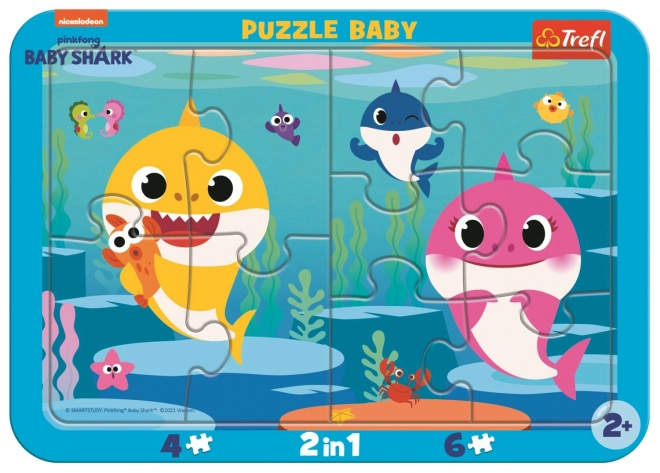 Baby puzzle Baby Shark Šťastní žraloci 2v1, 10 dílků