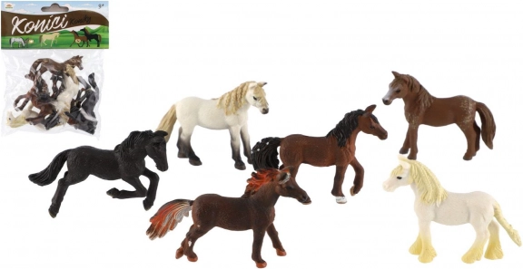 Sada malých koníků plastových 6 ks (6–7 cm)