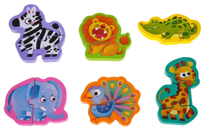 Dřevěná deska + puzzle – Safari