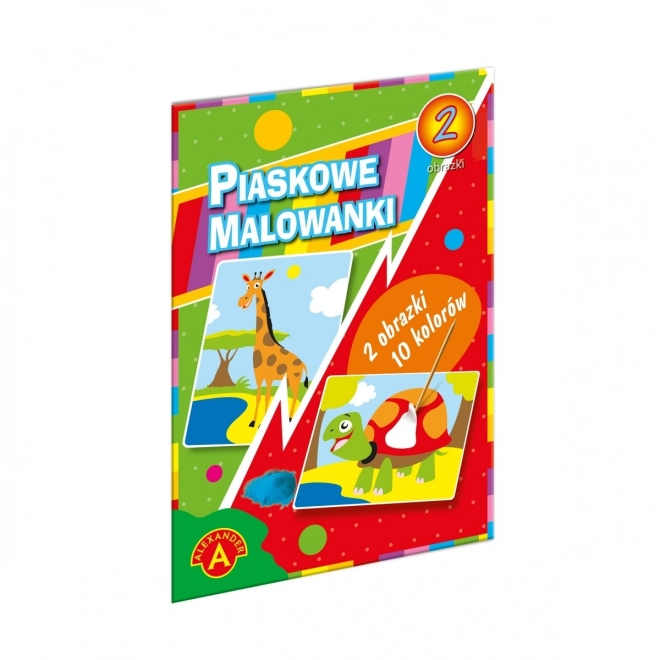 Malování na písku - žirafa, želva