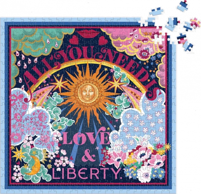 Čtvercové puzzle GALISON Liberty: Všechno, co potřebuješ, je láska 500 dílků