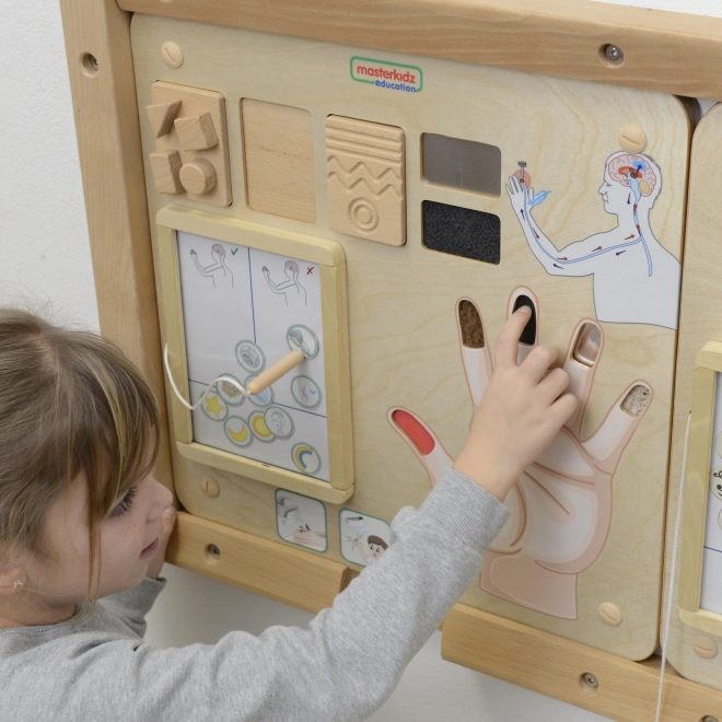 Vzdělávací tabule rozvíjející smysl hmatu Montessori