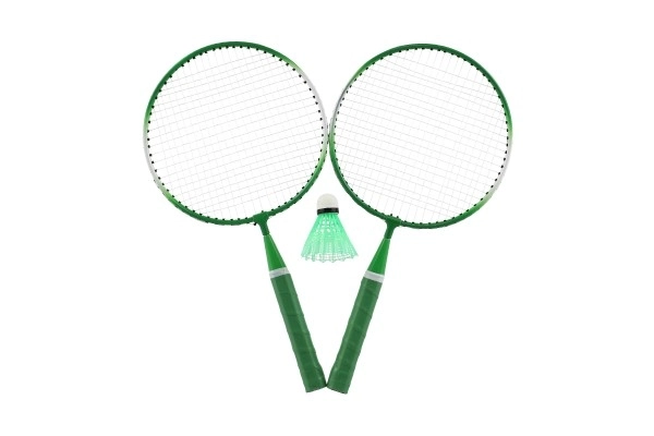 Dětská badmintonová sada kov/plast se dvěma pálkami a košíčkem