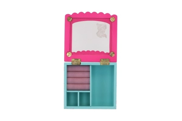 Skříňka šperkovnice Princess odklápěcí vrch dřevo 12,5x12x5x5cm v krabičce