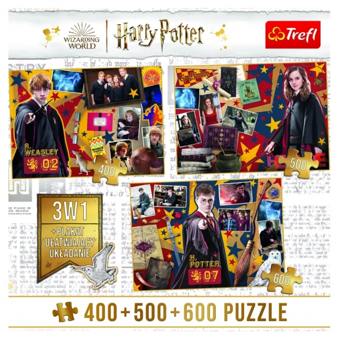 TREFL Puzzle Harry Potter: Ron, Hermiona a Harry 400 + 500 + 600 dílků